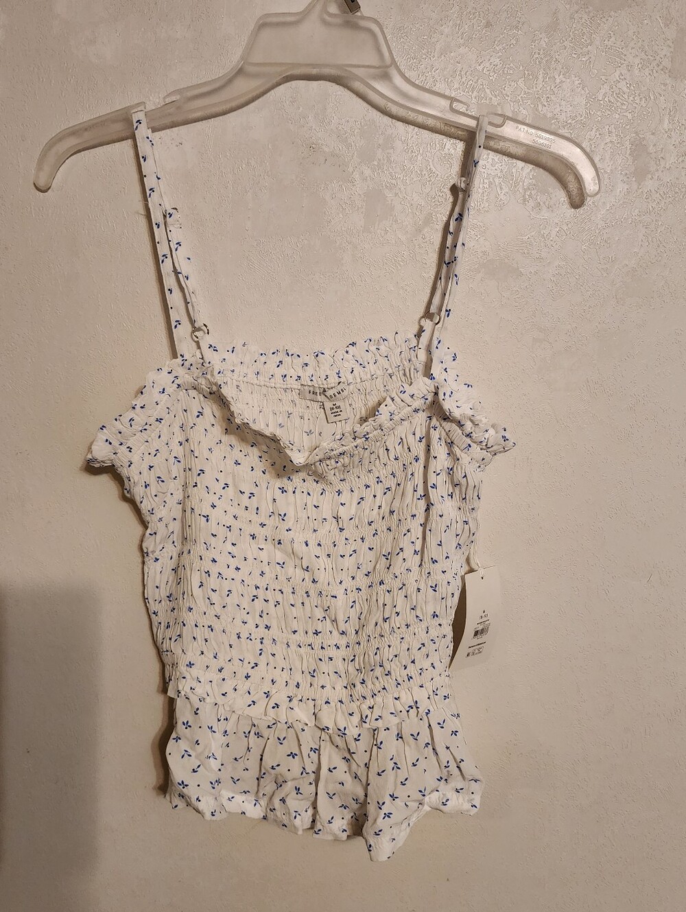Free Assembly Smocked Peplum Top Size M NWT